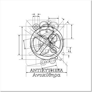 Antikythera Mechanism Drawing Posters and Art